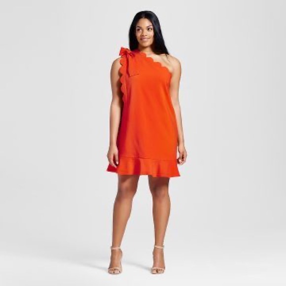 Victoria Beckham for Target  One Shoulder Dress Women orange M - Picture 13 of 13
